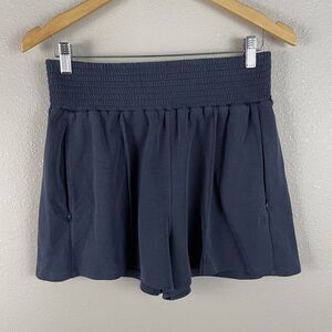 Sweaty Betty Womens 8 Blue Sand Wash Cloudweight Shorts High Waist Seam Detail